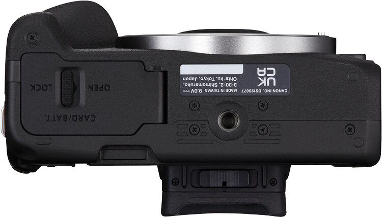 A Canon kamera aljának felülnézete.