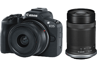 CANON EOS R50 digitális fényképezőgép, fekete, RF-S 18-45 + RF-S 55-210mm F5-7.1 IS STM, EU26 (5811C023AA)