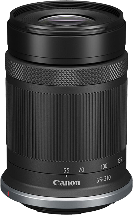 Fekete objektív, Canon 55-210 felirattal.