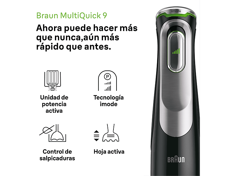 Batidora de mano | Braun Minipimer 9 MultiQuick MQ9135XI, 1200W
