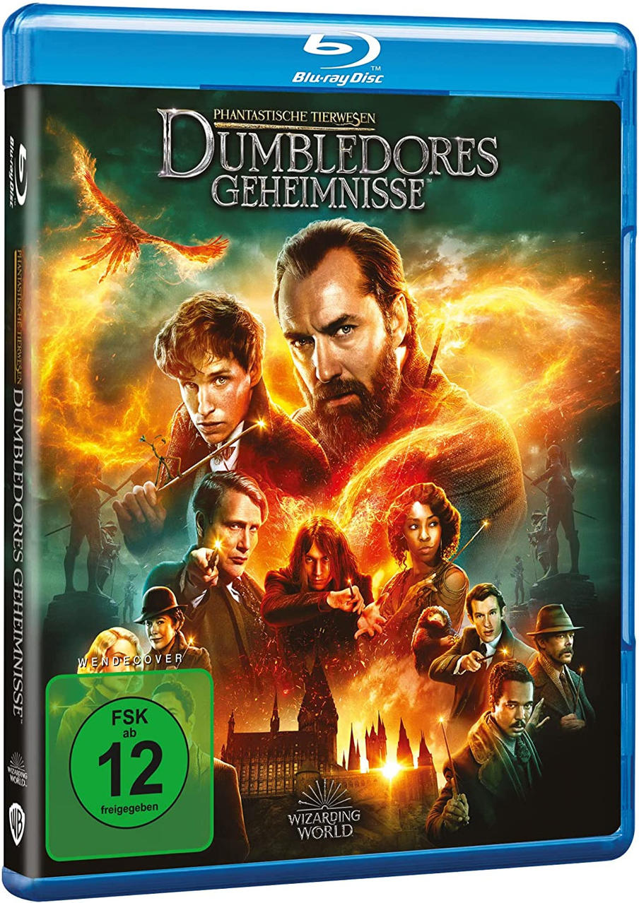 Blu-ray-Disc-Cover für 'Phantastische Tierwesen: Dumbledores Geheimnisse'. Zeigt mehrere Charaktere.
