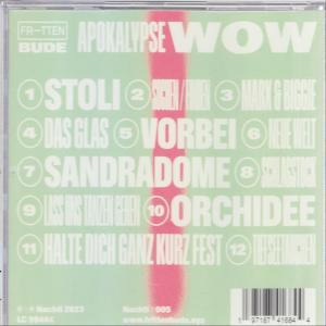 CD-Cover mit grünem Hintergrund, weißem Text und einem pinkfarbenen vertikalen Streifen. Die Trackliste ist abgebildet.