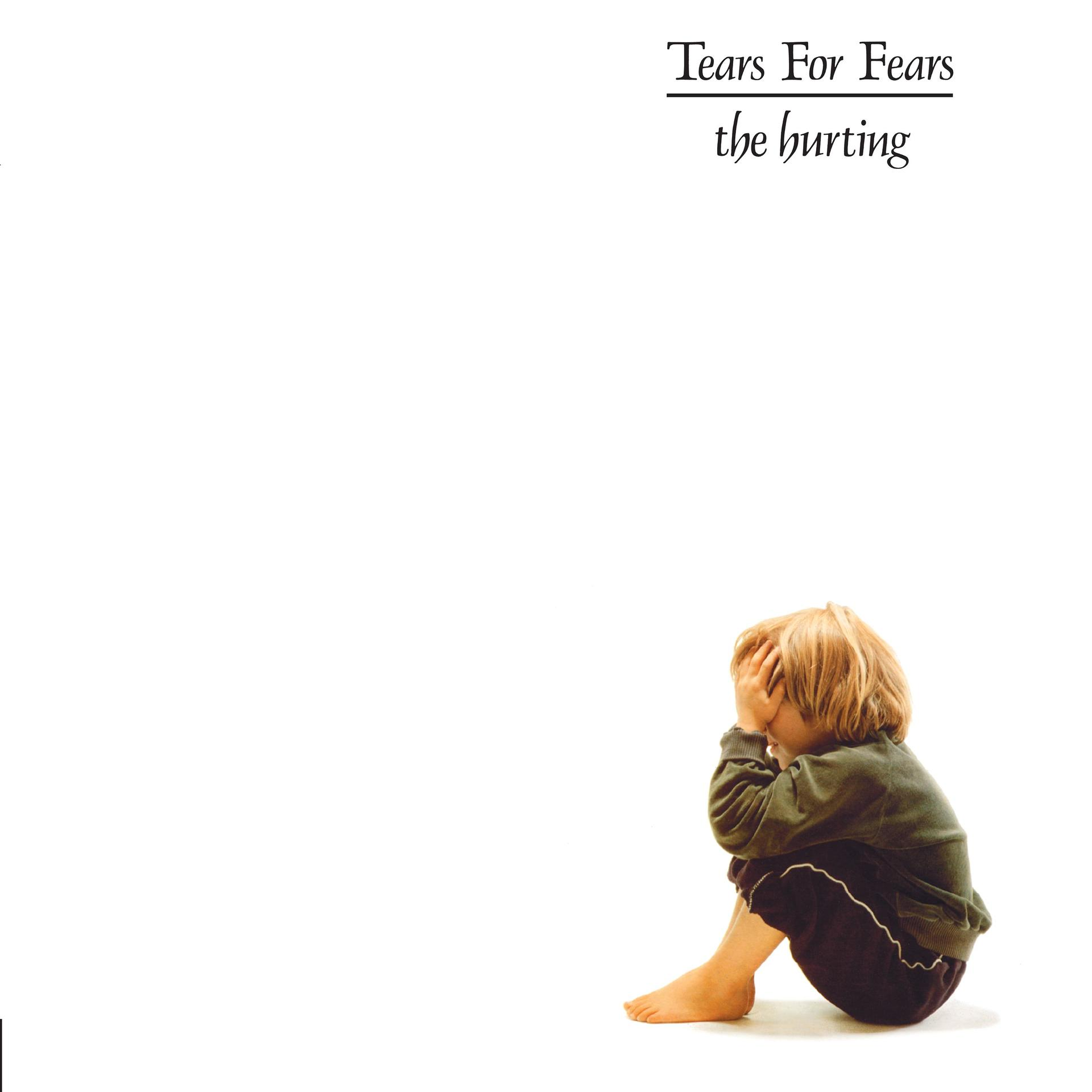 Albumcover. Ein Kind sitzt und bedeckt sein Gesicht. Text: Tears For Fears, The Hurting.