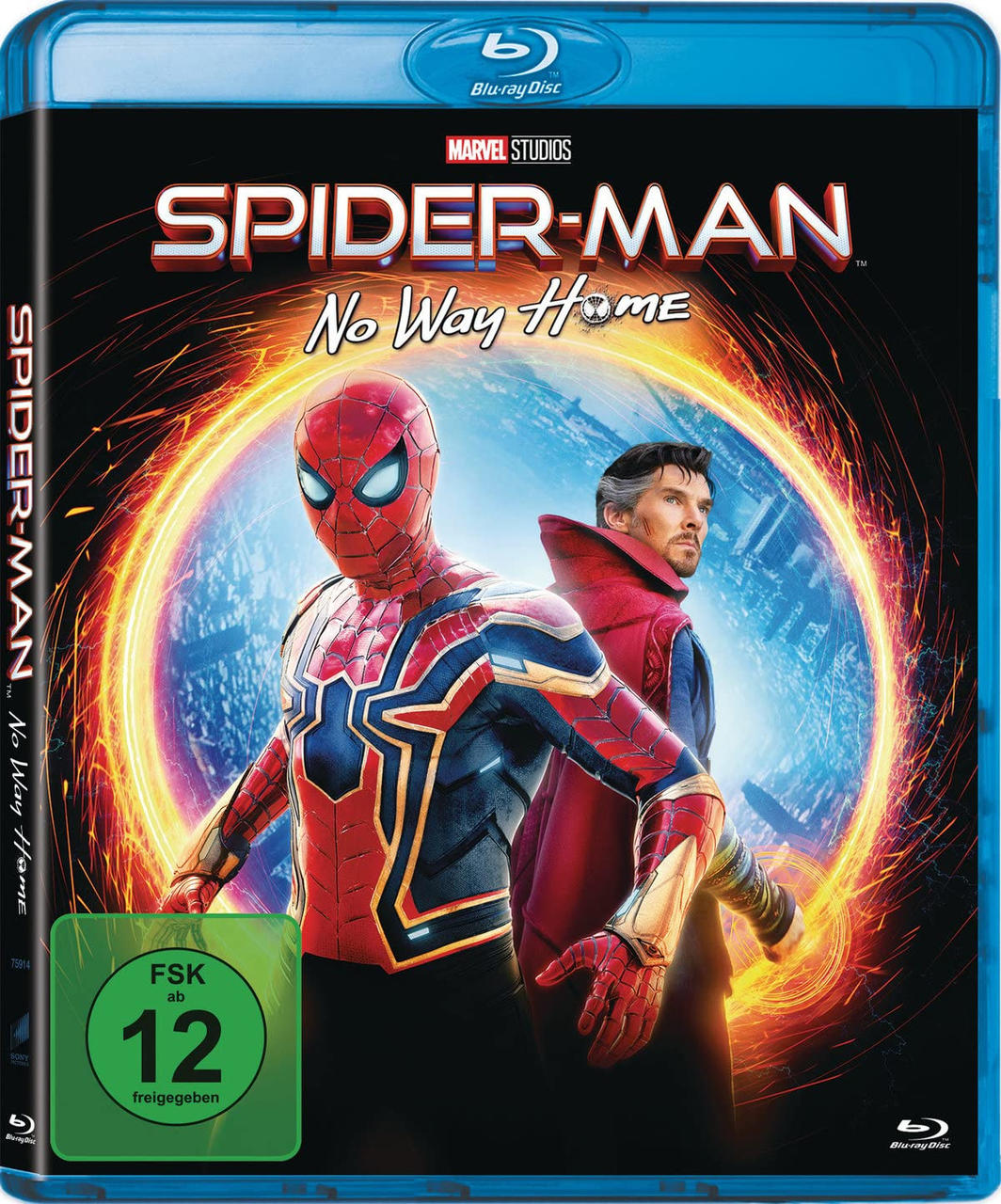 Spider-Man No Way Home Blu-ray Cover mit Spider-Man und Doctor Strange.