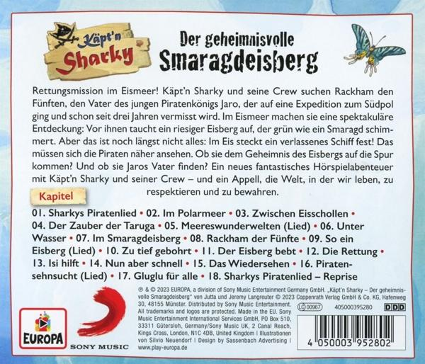 Ein Buchcover auf Deutsch mit Text und Illustrationen, einschließlich eines Cartoon-Piraten.