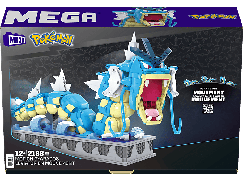 MEGA CONSTRUX MEGA Pokémon Motion Garados bewegliches Bauset Spielset, Blau
