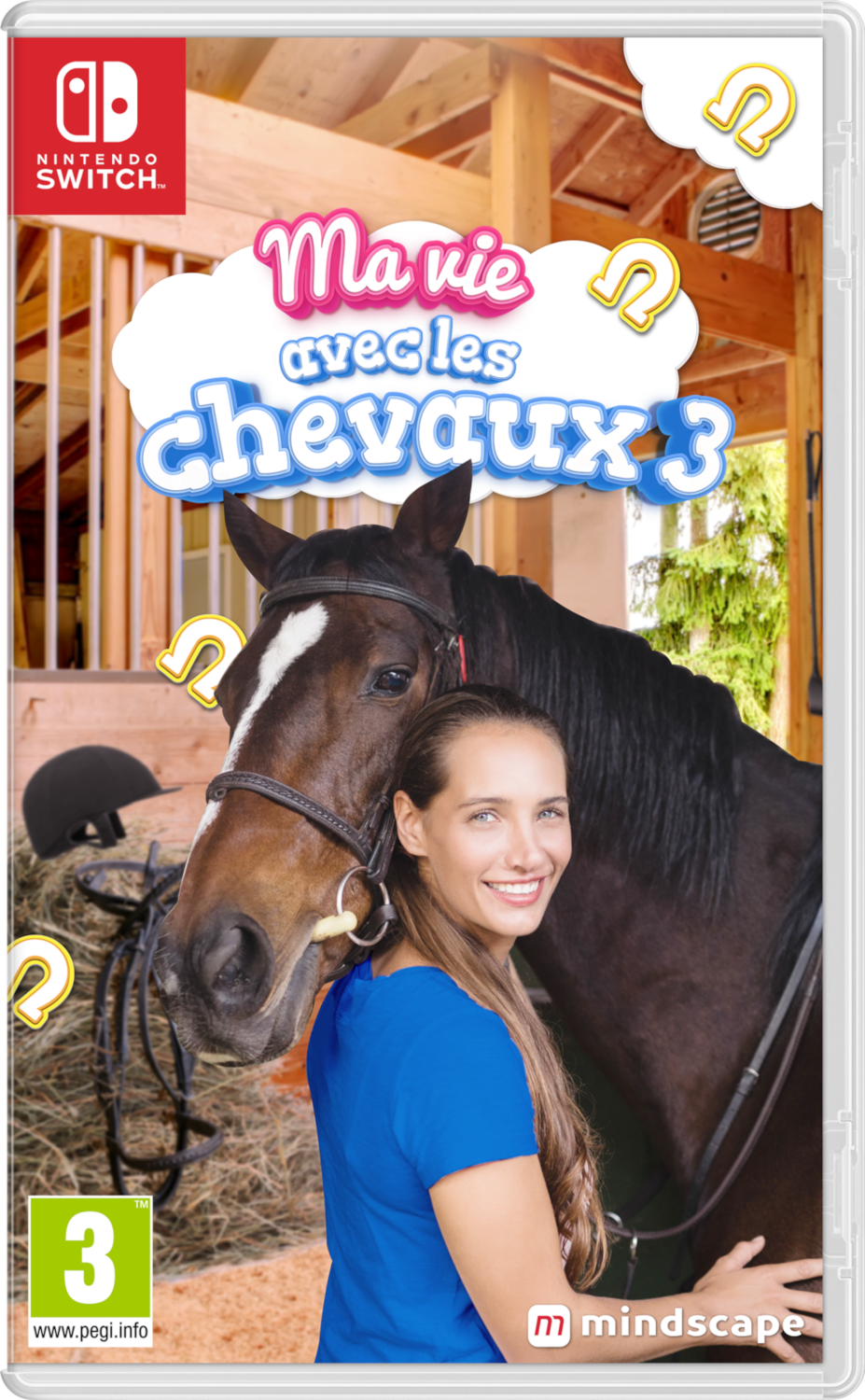 Couverture du jeu 'Marie avec les chevaux 3', avec une femme et un cheval.