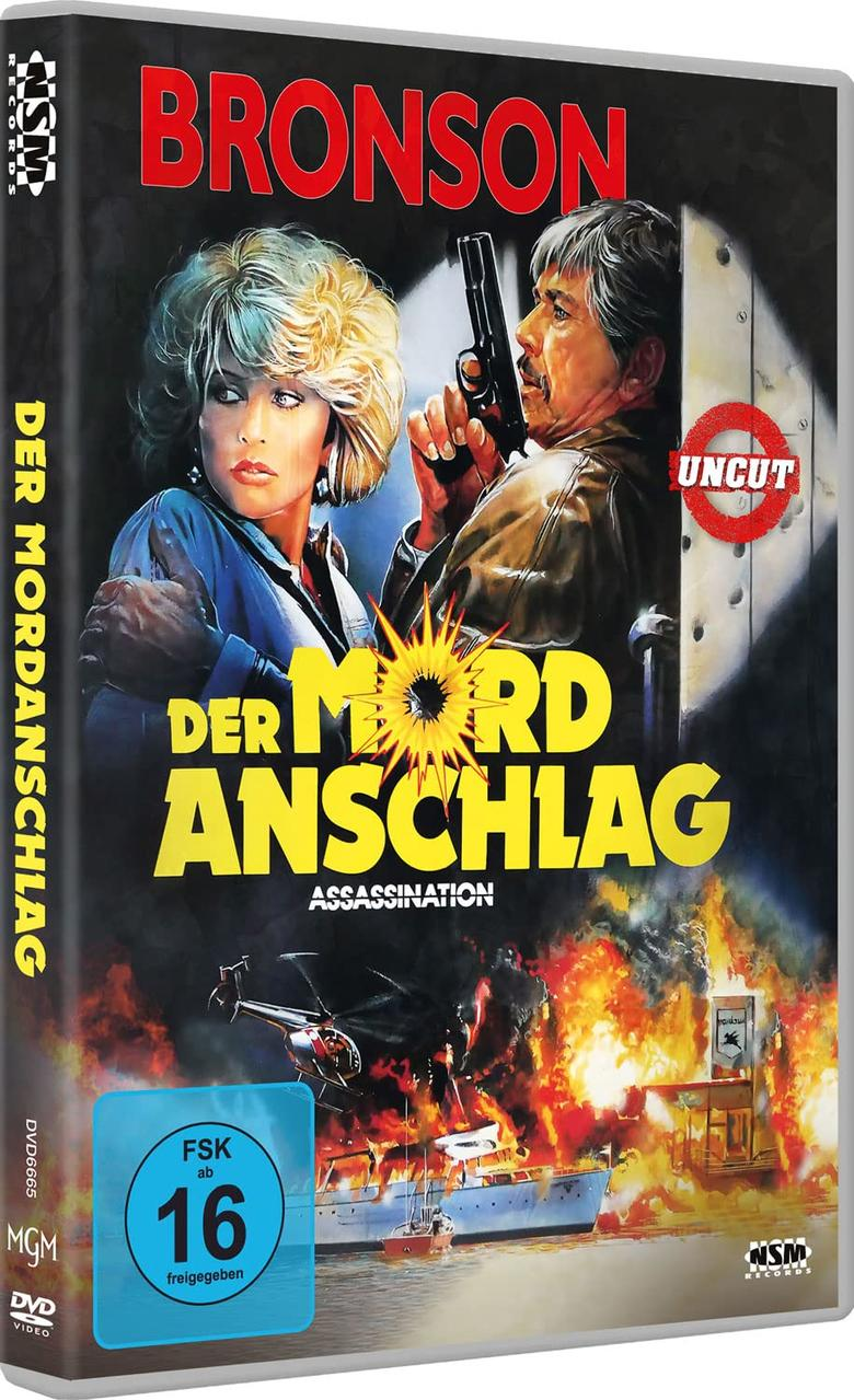 DVD-Hülle eines Films mit zwei Personen, einer Pistole und Feuer.