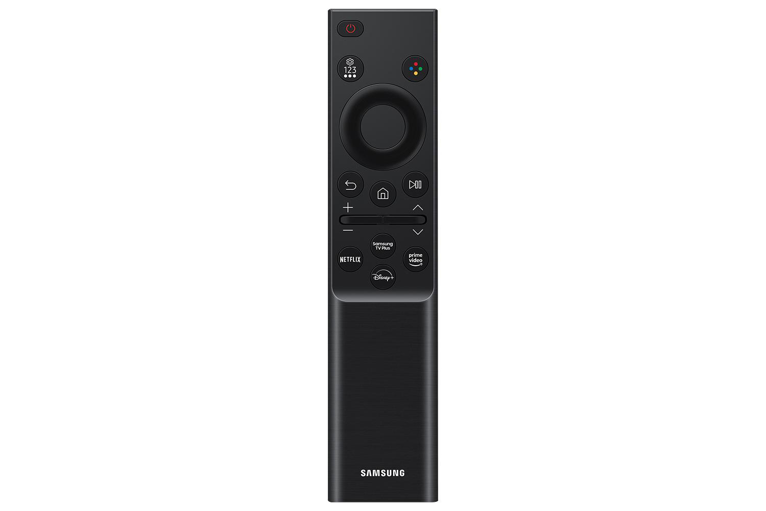 Eine schwarze Samsung TV-Fernbedienung.
