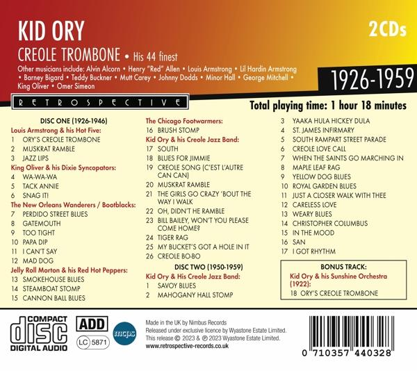 Kid Ory - Creole Trombone  - (CD)