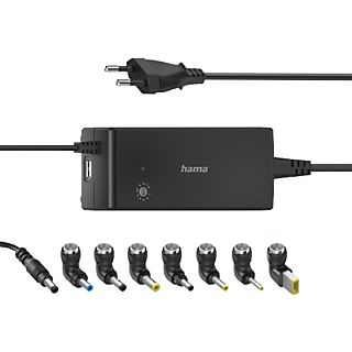 Cargador para portátil - Hama Universal Notebook Power Supply Unit, Para portátiles, 90 W, 8 conectores, Negro