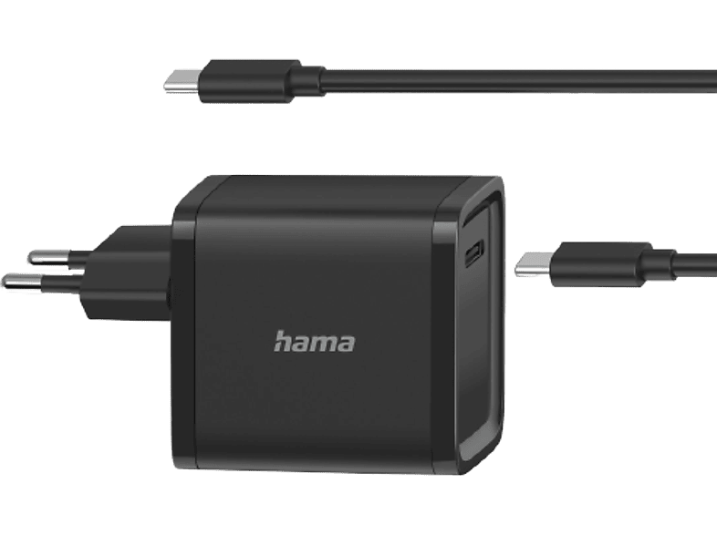 Cargador para portátil - Hama 200005, Fuente alimentación + Cable USB-C, 2 m, Negro