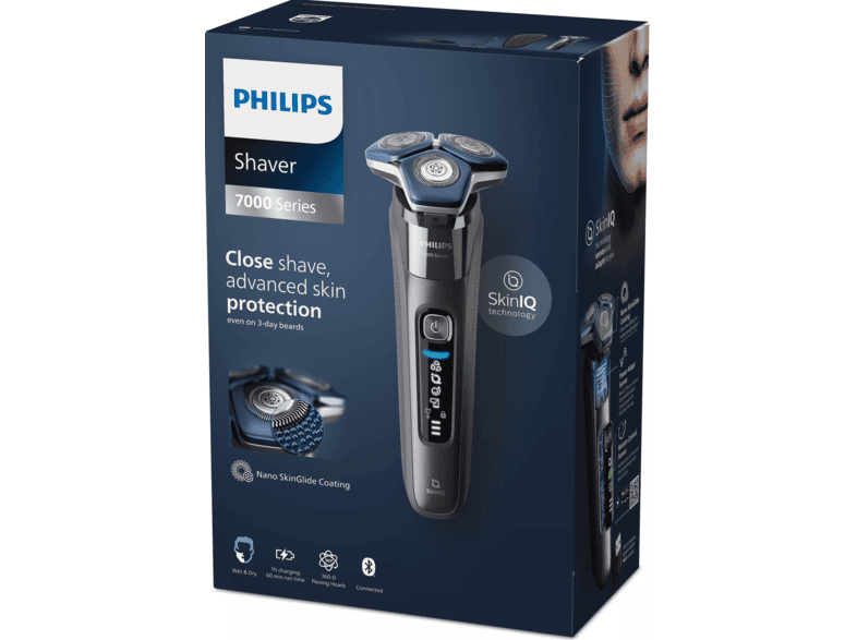 Philips Rasoir électrique Series 9000, chrome foncé, avec système