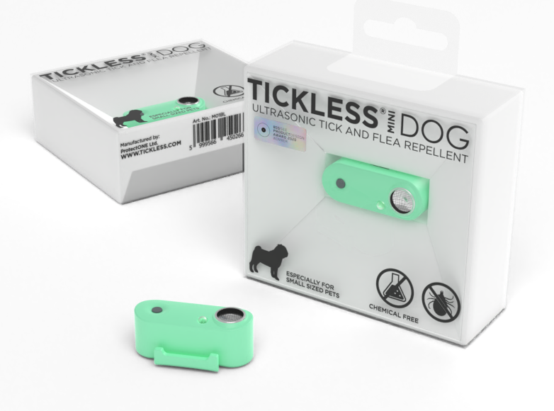TICKLESS Mini Dog újratölthető, ultrahangos kullancs- és bolhariasztó készülék kutyáknak, menta zöld (DOG23MG)