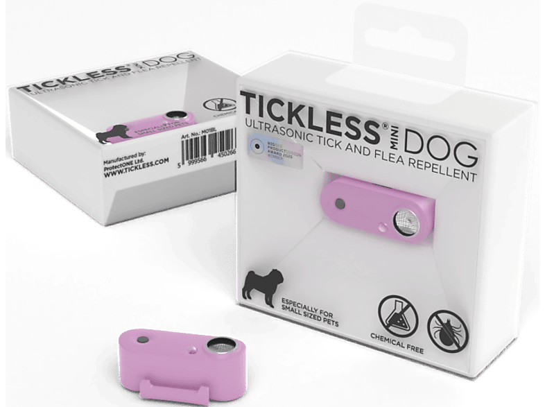 TICKLESS Mini Dog újratölthető, ultrahangos kullancs- és bolhariasztó készülék kutyáknak, lila (DOG23OP)