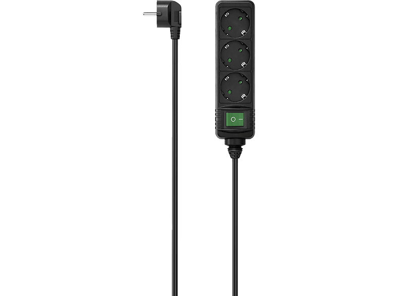 Hama 223004 Stekkerdoos 3-voudig Schakelaar 1.4m Zwart afbeelding