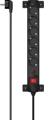 Hama 6-Way Power Strip 1.4m Black