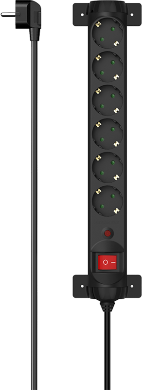 Hama 6-Way Power Strip 1.4m Black