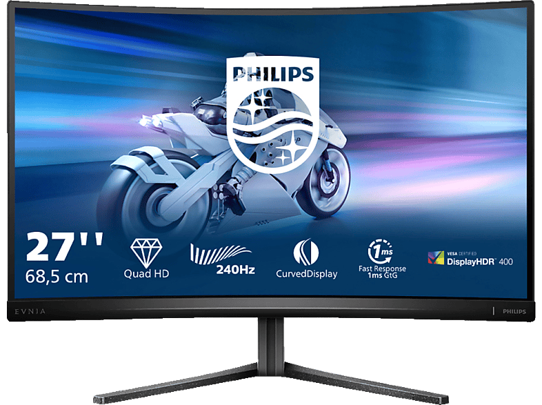 PHILIPS Evnia 27M2C5500W/00 27 Zoll QHD Gaming Monitor (1 ms ...