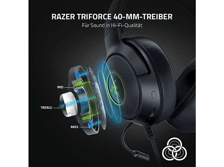 Thumbnail - RAZER Kraken V3 X, Over-ear Gaming Headset Schwarz