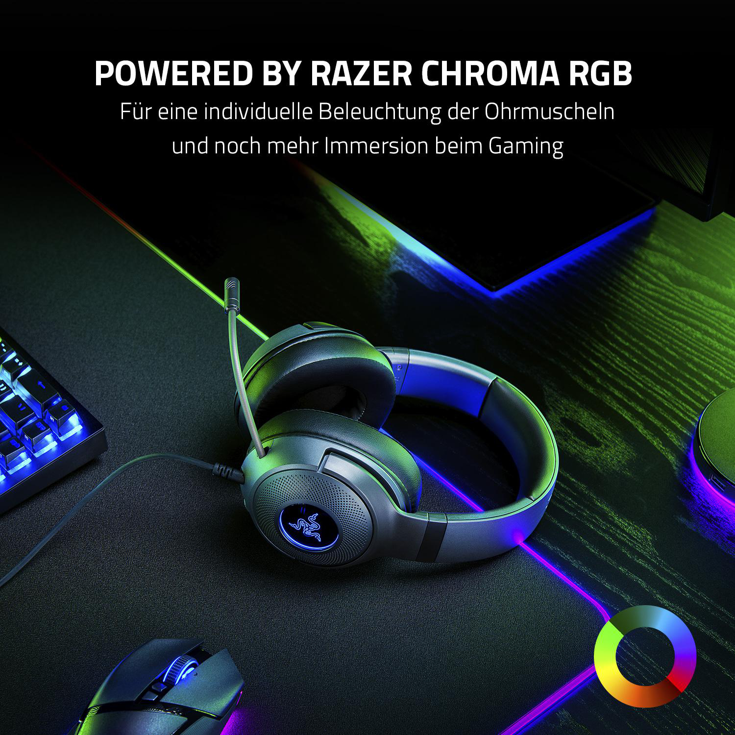 Gaming V3 Over-ear RAZER X, Schwarz Headset Kraken