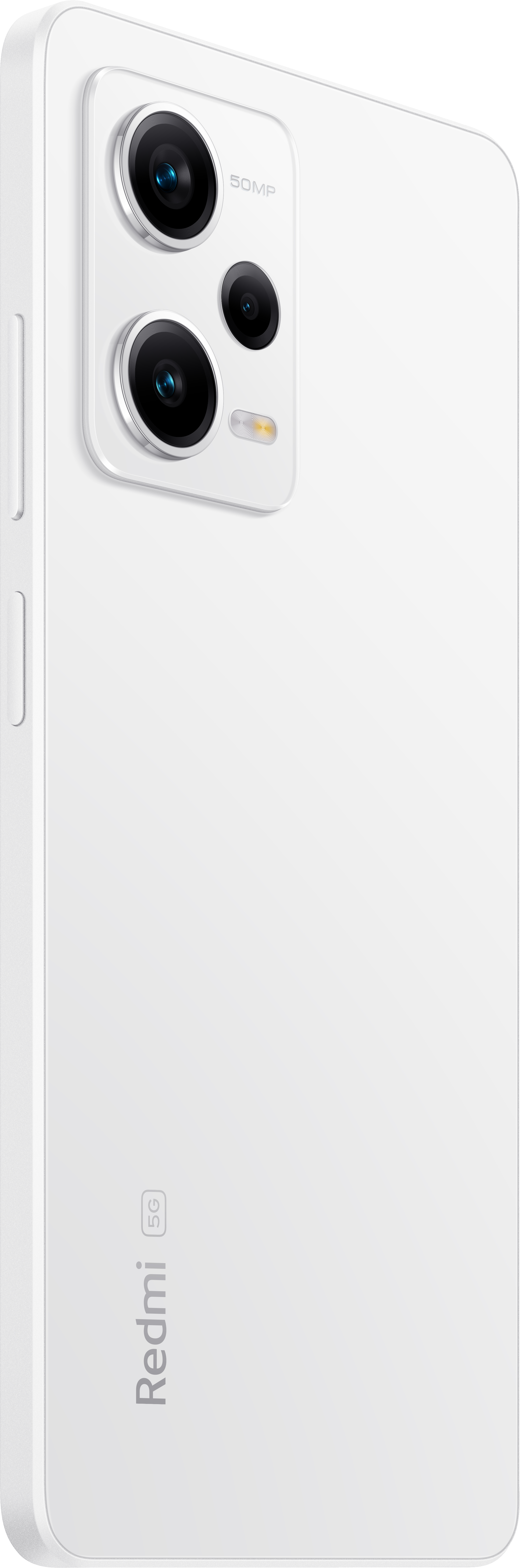 Weißes Smartphone, Rückansicht, mit Kamera-Setup.