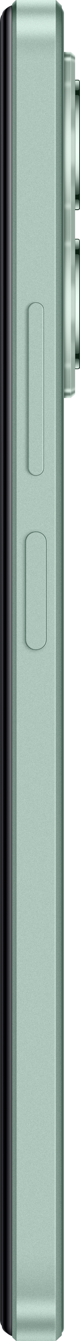 Eine Seitenansicht eines grünen iPhones mit Knöpfen und Kamerahügeln.