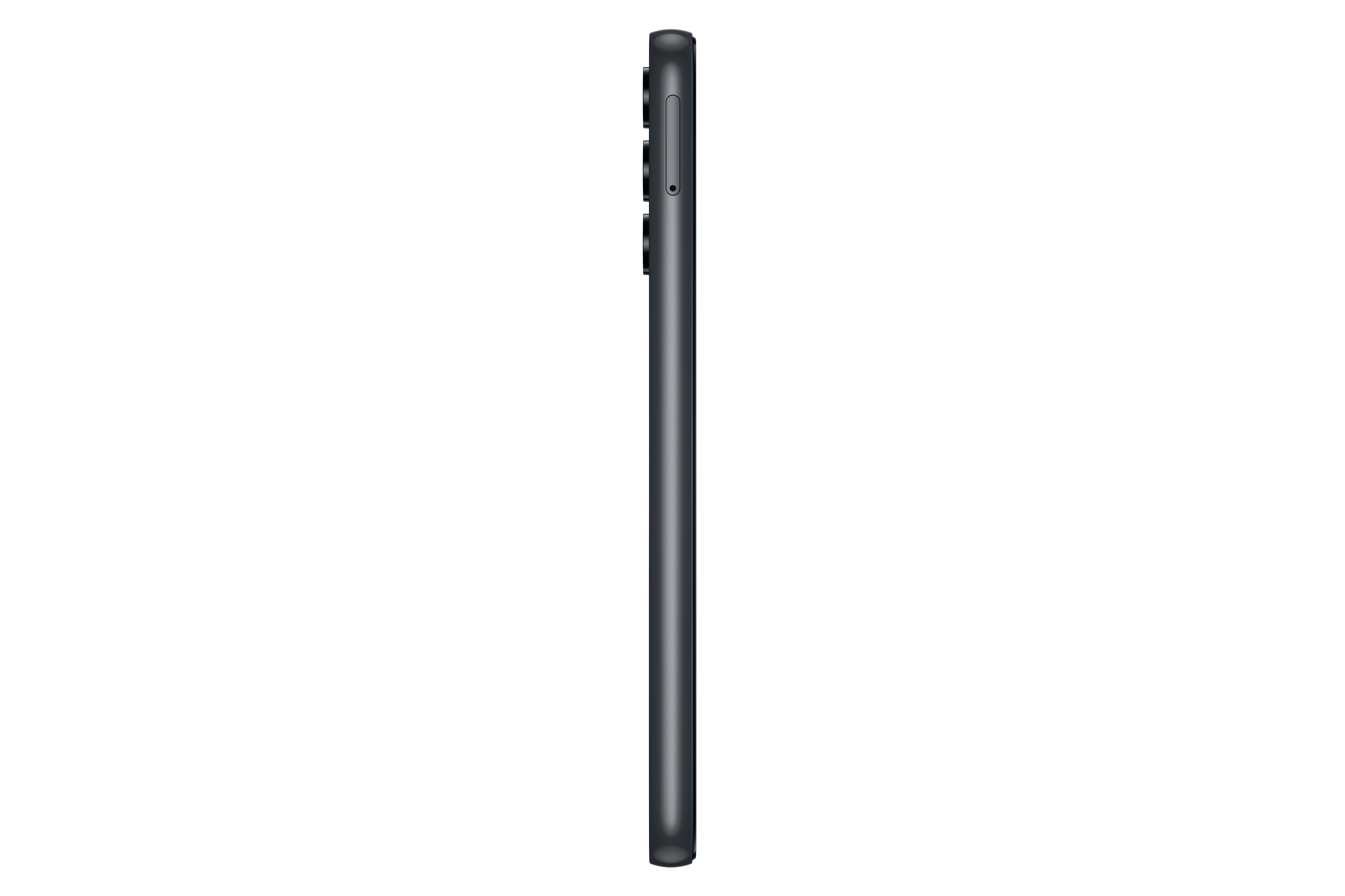 Schwarze Smartphone-Seitenansicht. Tasten links.