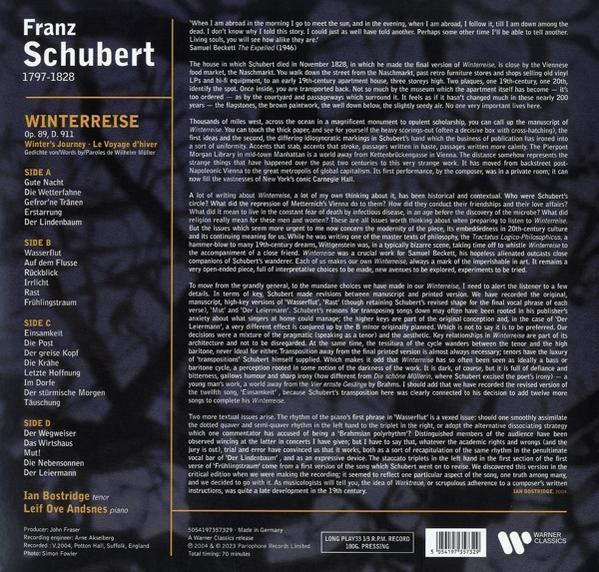 Text aus einem Buch mit Spalten nebeneinander. Der Titel ist "Winterreise", ein deutscher Liederzyklus.