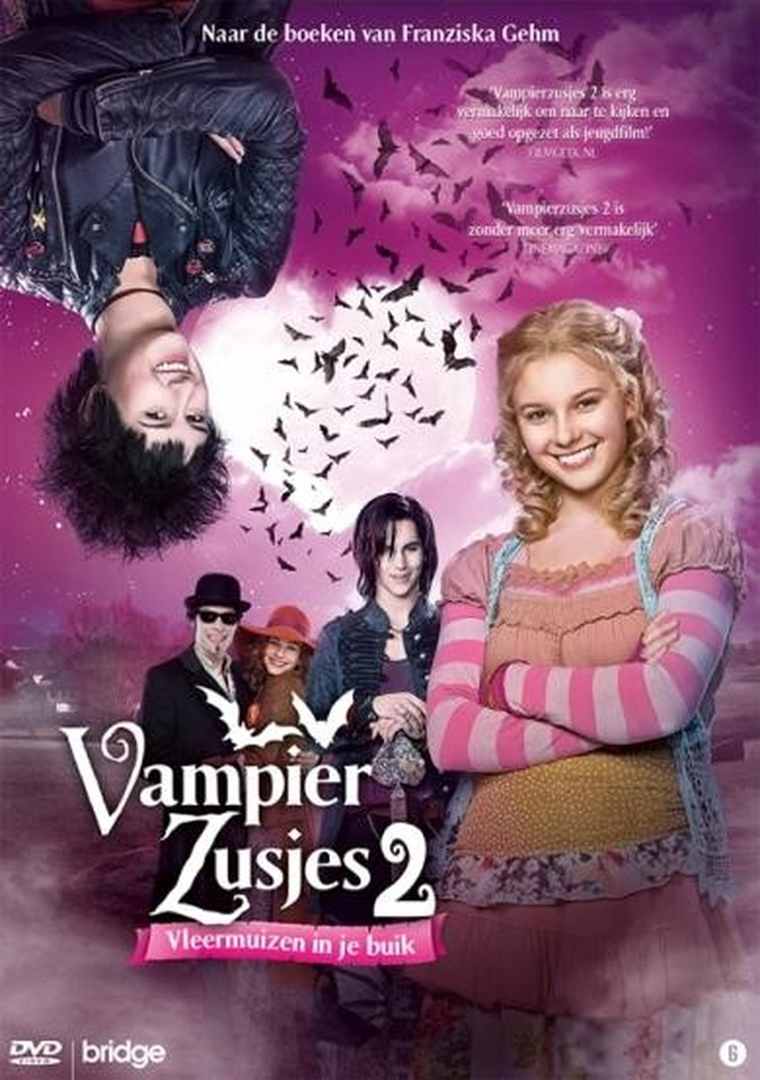 Filmposter: Vampire Sisters 2. Verschillende mensen op de poster, met vleermuizen op de achtergrond.