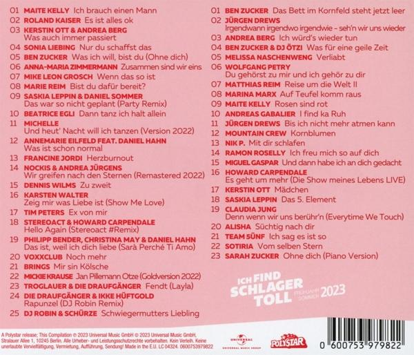 Ein CD-Cover mit einer Liste von Songs und Künstlernamen.