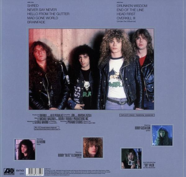 Album borító, együttes fotóval és számlistával. Nyilvánvaló szövegek figyelmeztetés.