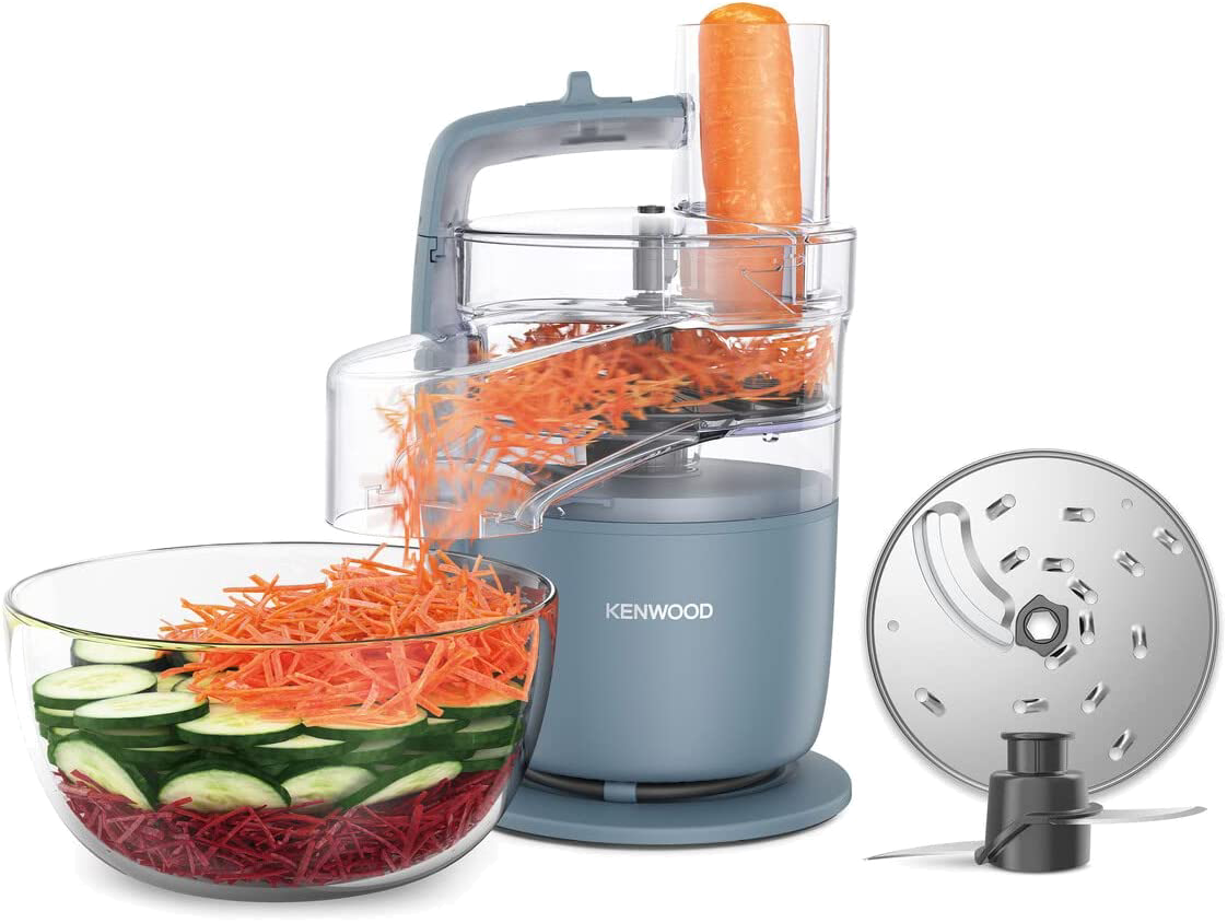 Robot de cocina - Kenwood MultiPro Go FDP22.130GY, 650 W, 1.3 l, Función 360° Express Serve, Azul