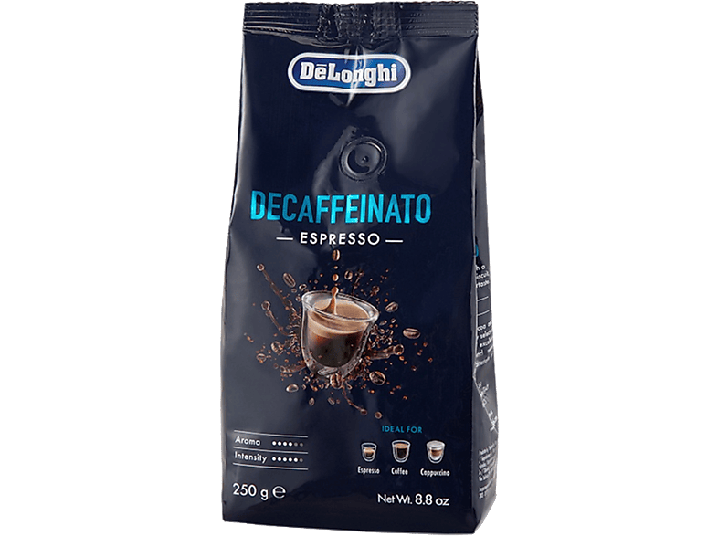 Café en grano - De'Longhi Descafeinado DLSC603, 50 % Arábica, Robusta, 250 g