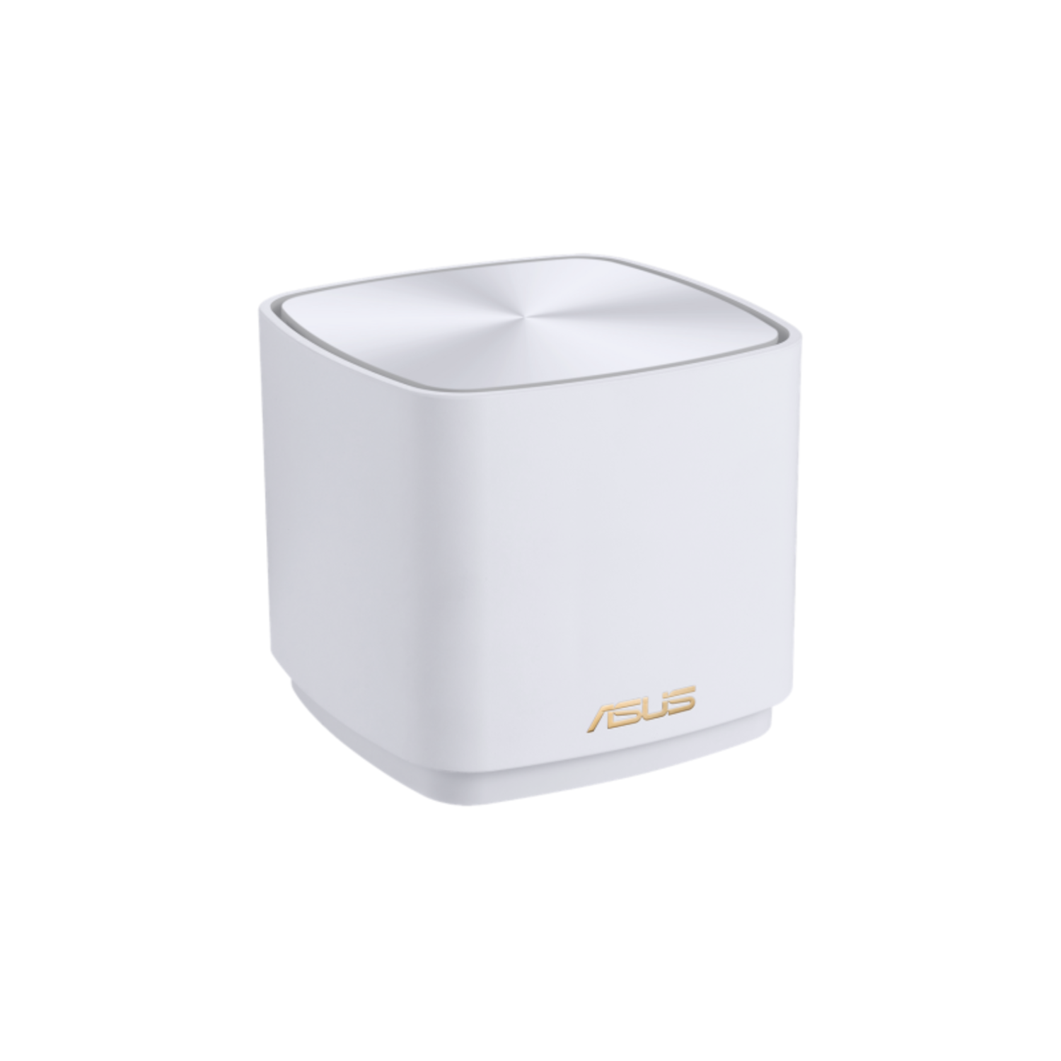 Un routeur Wi-Fi ASUS blanc avec dessus plat et logo ASUS, sur fond blanc.