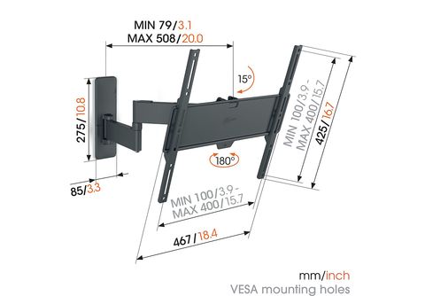Soporte de pared giratorio hasta 180º Vogel's TVM 3645 para TV de 40 a 77  hasta 35 kg