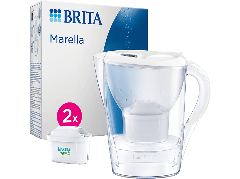 Jarra de Agua BRITA Marella + Pack 2 Filtros Maxtra