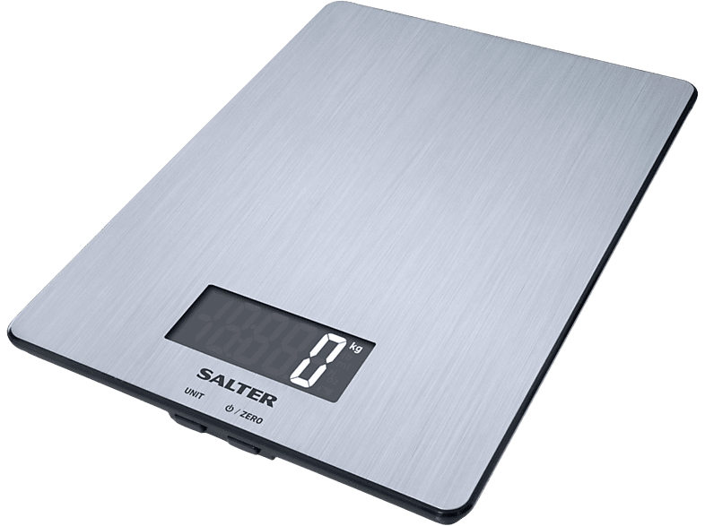 Salter British Bakes Digitale Keukenweegschaal – Hoge capaciteit van 10 kg, Meet vloeistoffen, Waterdicht, Tarra-functie, Glazen platform, 1g precisie, Verlicht display, Geel