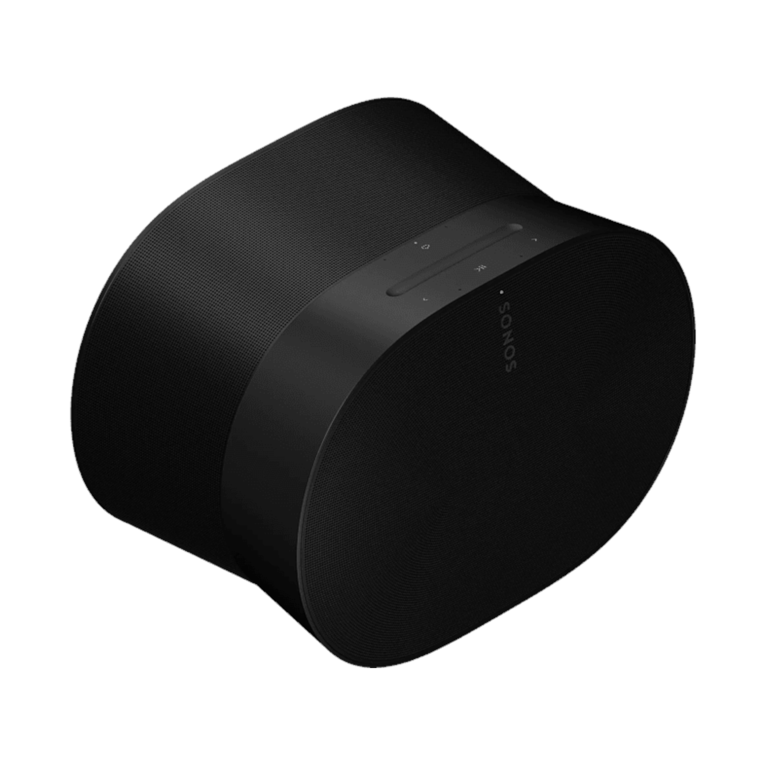 Black cylindrical speaker with a dark band near the top.