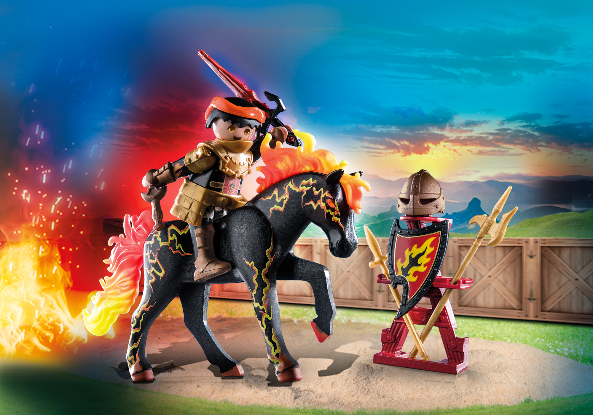PLAYMOBIL 71213 Burnham Raiders - Feuerritter Bausatz, Mehrfarbig