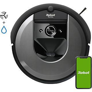Robot aspirador - iRobot Roomba Combo i8, Robot aspirador y friegasuelos 2 en 1, 750W, 389 ml, 75 min, Negro