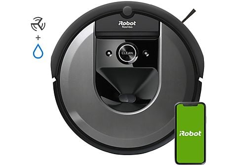 REACONDICIONADO B: Robot aspirador - iRobot Roomba Combo i8, Robot aspirador y friegasuelos 2 en 1, 750W, 389 ml, 75 min, Negro