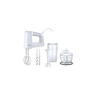 BRAUN MultiMix 3 HM 3135 Handmixer Weiß (500 Watt, Zerkleinerer 0.5 Liter, Mix- und Messbecher 0.6 l)