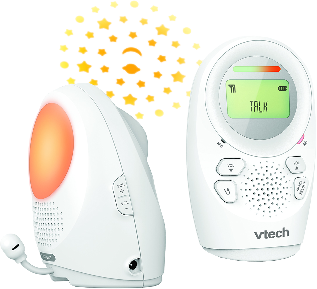 VTECH DM1212 Kétirányú babaőr, LCD kijelző, hőmérséklet kijelzés, éjszakai fények, altatódalok, övcsipesz