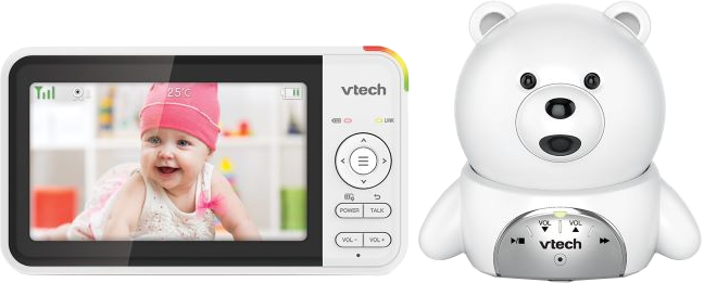 VTECH BM5150 Videós babaőr 5" színes kijelző, mackó design, hőmérséklet kijelzés, kétirányú kommunikáció