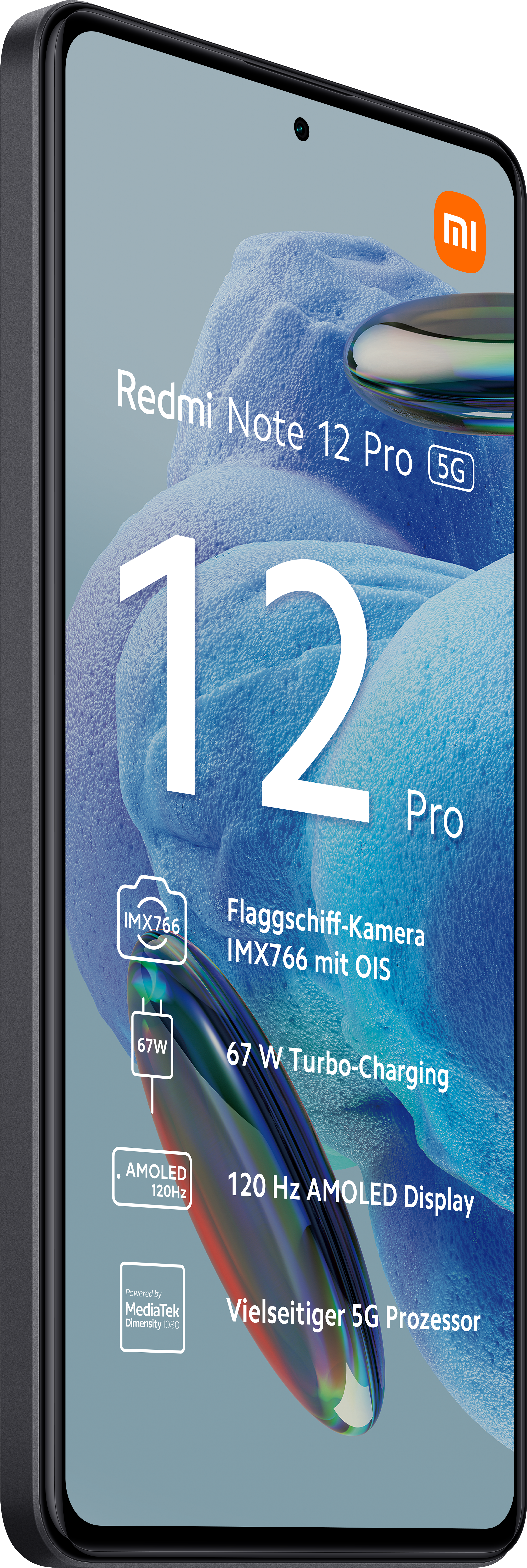Uno smartphone su sfondo bianco. Il telefono ha uno schermo con testo.
