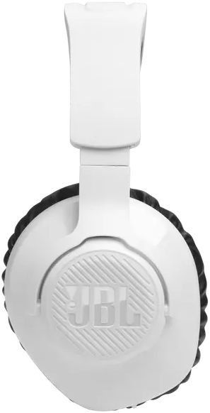 Fehér JBL fejhallgató párnázott fejpánttal és fülkagylókkal.