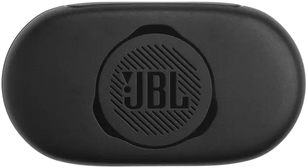 Fekete JBL hangszóró a JBL logóval a közepén.