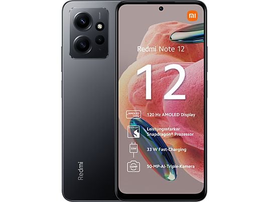 XIAOMI Redmi Note 12 4G - Smartphone (6.67 ", 128 GB, Onyx Gray)