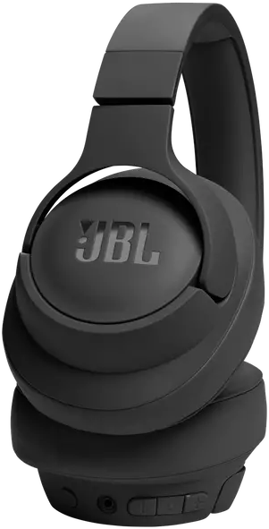 Fekete JBL fejhallgató. A JBL logó látható az oldalán.